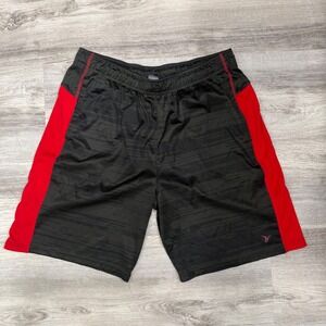 Old Navy Active Mens Athletic‎ Shorts Black Red Stripe Gym Workout Size L